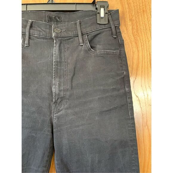 MOTHER The Hustler High-Rise Ankle-Fray Jeans in Not Guilty-Black Size 26‎ - Picture 6 of 12